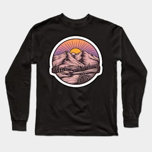 Alpine Glow: Dawn Over Peaks Long Sleeve T-Shirt